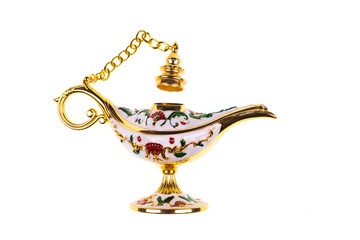 Ramadan, Arabic teapot on white background