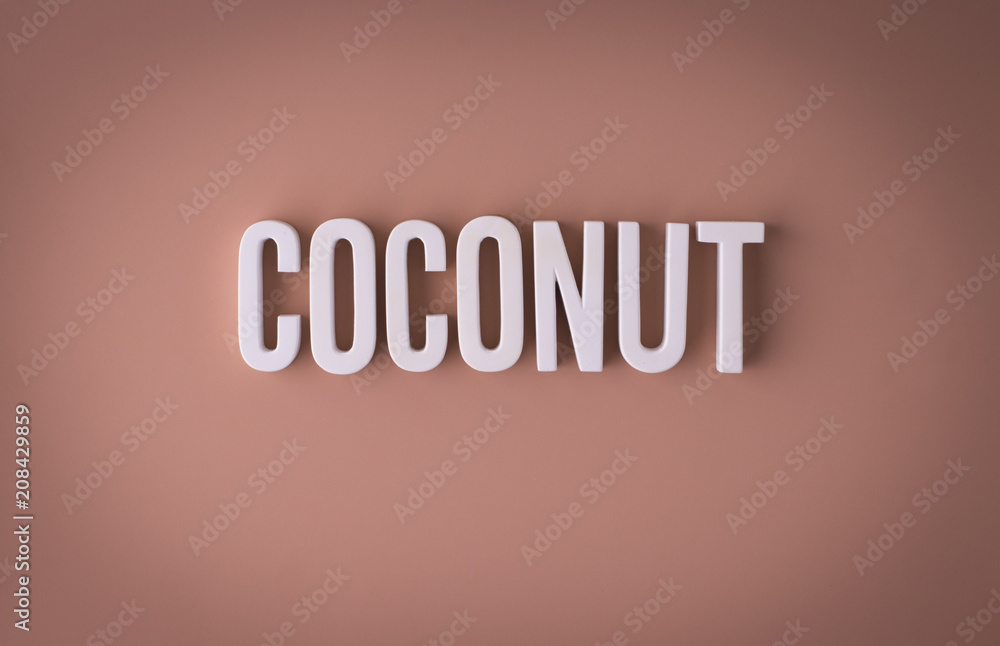 Wall mural coconut sign lettering