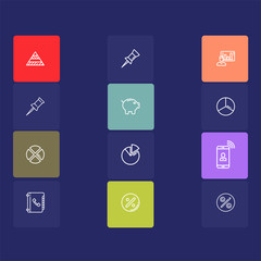 Set of business and finance icons.Trendy flat line icon pack .Vector illustration