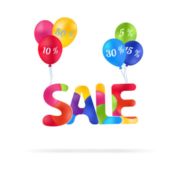Print multicolored letters sale balloons