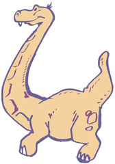 Vector illustration of funny cartoon dinosaur