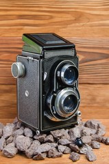 Old camera. SLR to 6 by 6 cm.