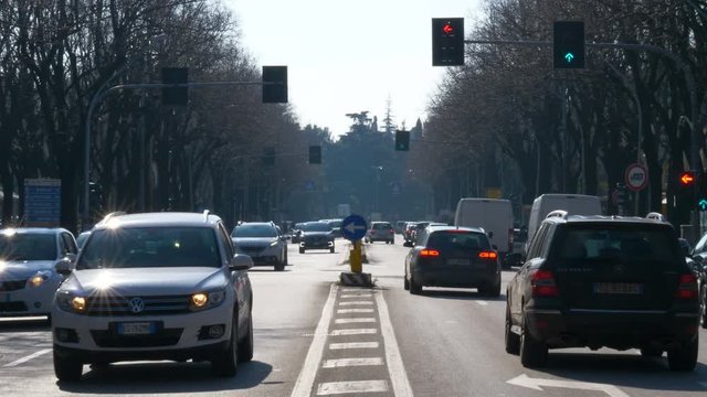 Heavy traffic in Bassano del Grappa