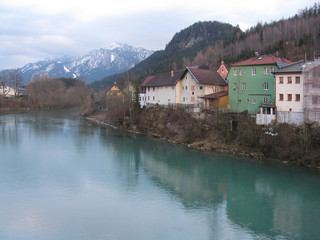 Naklejka premium The beauty of the old and domestic architecture of the small German town of Fussen