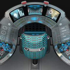 Ship modular equipment. Multipurpose control panel large-sized vessels. The foundation of the captain's bridge. © Oleg