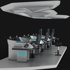 Ship modular equipment. Multipurpose control panel large-sized vessels. The foundation of the captain's bridge. © Oleg