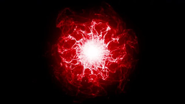 A glowing plasma ball bursts with energy (Loop).