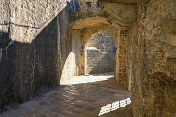 Obraz premium Montenegro, fortifications of Old Town of Kotor. Southern or Gurdic Gate