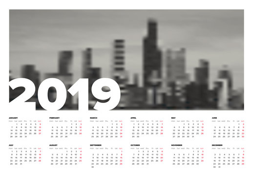 2019 Calendar Poster Layout