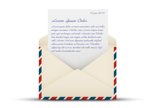 Open Letter Air Mail Envelope Layout
