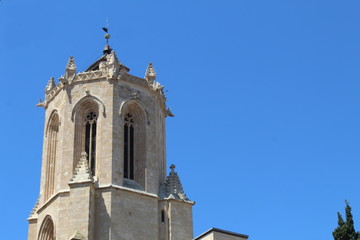 Spire of the Cathedral of Tarragona, Spain, in Summer