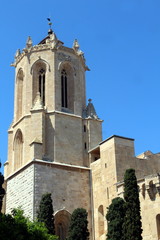 Fototapeta na wymiar Spire of the Cathedral of Tarragona, Spain, in Summer