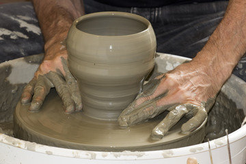 making the pottery
