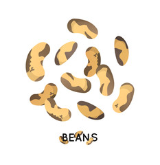 A handful of beans seed. Agro culture bean seeds icon. Cereals bean illustration.