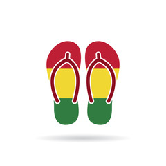 Bolivia flag flip flop sandals icon on a white background.