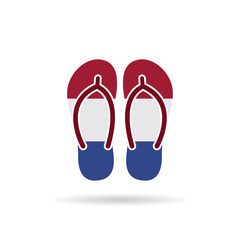 Netherlands flag flip flop sandals icon on a white background.
