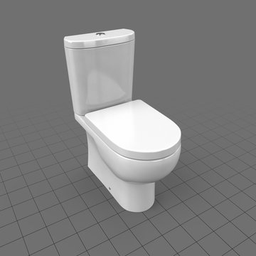 Modern toilet with seat down