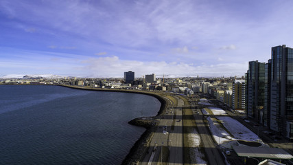 Reykjavik aerial in spring