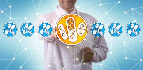 Researcher Selecting Drugs Personalized With DNA