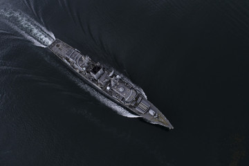 Nato warship shot from above - 208443065