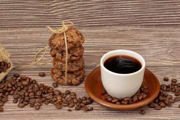 clock, time, coffee, alarm, cup, white, morning,chocolate, 