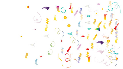 Trendy Xmas Party Tinsel Vector Foil Confetti Cool Foil Border Fireworks Explosion, Blast, Burst, New Year, Christmas, Birthday Celebration. Cool Summer Coctail Party Colored Gradient Tinsel Confetti.