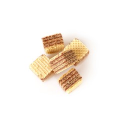 Wafers with chocolate filling isolated on white background