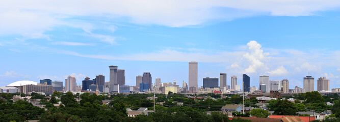 Panoramic view of New Orleans, LA down town from Mississippi river - 208443867