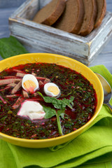 Russian cold beet soup  