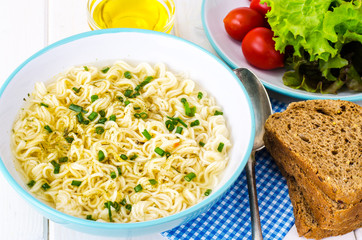 Soup with instant noodles