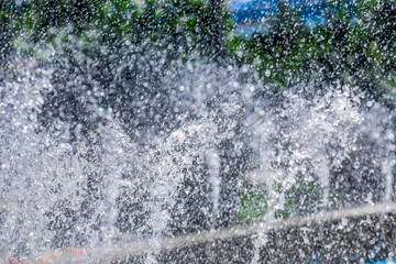 Fountain spray in the park