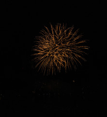 Beautiful colorful fireworks display on celebration night