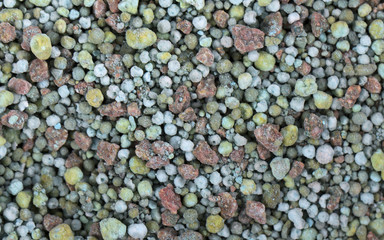 Composite mineral fertilizers. Background selective focus