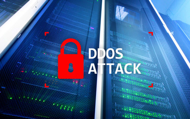DDOS attack, cyber protection. virus detect. Internet and technology concept. - obrazy, fototapety, plakaty