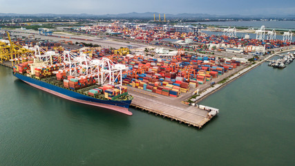 Landscape from bird eye view for Laem chabang logistic port