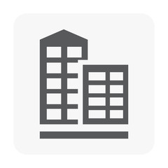 Home building icon on white.