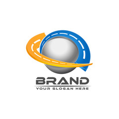 3D Road logo design template