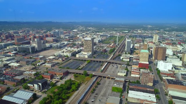 Aerial panorama footage Birmingham alabama USA