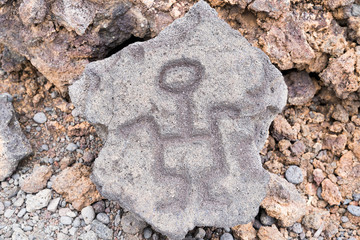 Hawaiian Ancient Stone Carving Petroglyphs