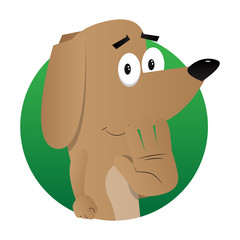 Obraz premium Cartoon illustrated dog showing deny or refuse hand gesture.