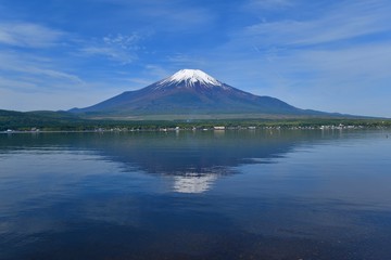 山中湖湖畔からみた富士山