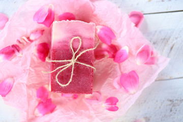  handmade soap with rose extract. cosmetics with rose extract. natural cosmetics