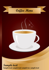 Coffee  Menu cover Template in A4 size