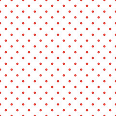 Red polka dot seamless pattern background