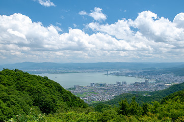 Fototapeta na wymiar 比叡山から見た大津