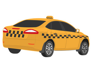 Fototapeta na wymiar yellow taxi car vector drawing illustration