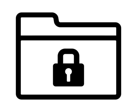 Locked Or Encrypted Document File Folder Line Art Vector Icon For Apps And Websites