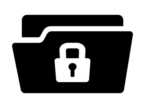 Locked Or Encrypted Document File Folder Flat Vector Icon For Apps And Websites