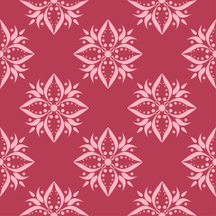 Cherry pink floral seamless pattern - 208462642