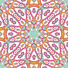 Hand drawn ornamental seamless pattern. Vector Illustration
